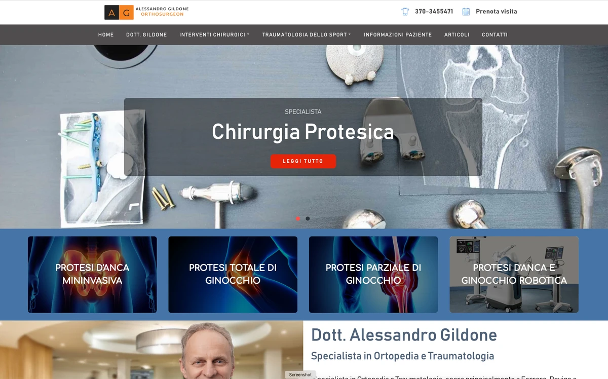 Case Study : sviluppo sito web Dott. A. Gildone